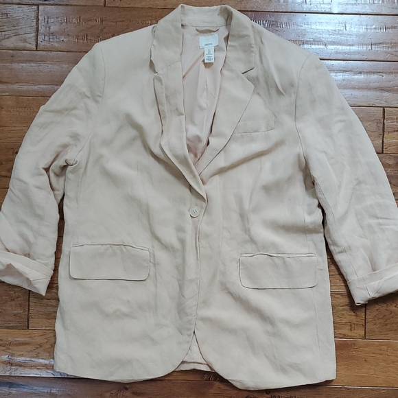 H&M Linen Blend Pale Pink Blazer - Picture 1 of 9